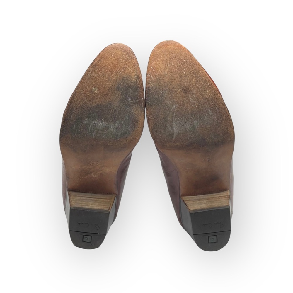 Vintage 70’s: Pierre Cardin  Leather Western Inspired Cut Out Boots  Cognac 9M - Picture 9 of 16
